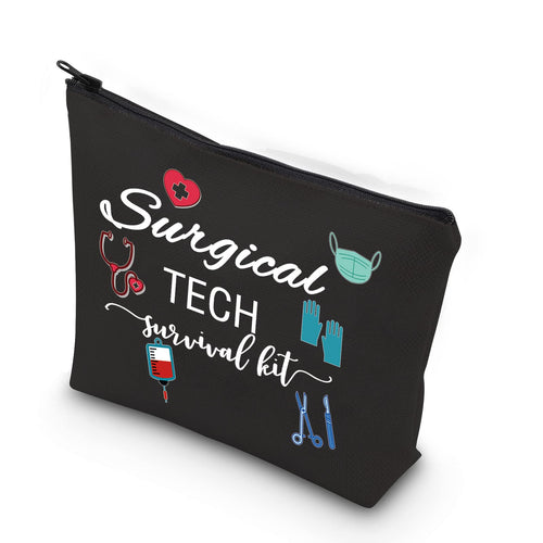 WCGXKO Surgical Tech Gift Surgical Tech Survival Kit Travel Accessories Toiletry Bag Makeup Bag (Surgical TECH black)