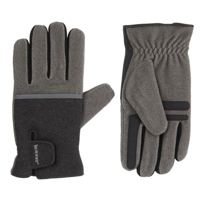 Isotoner Mens Tech Stretch Glove with Velcro Closure